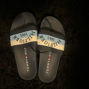 Tommy Hilfiger Blue and Black Slides
